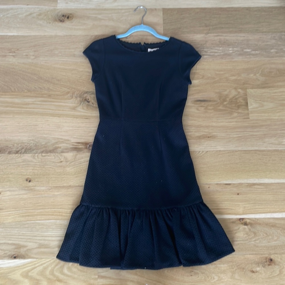 NWT Rebecca Taylor Black Cap Sleeve Honeycomb Dress